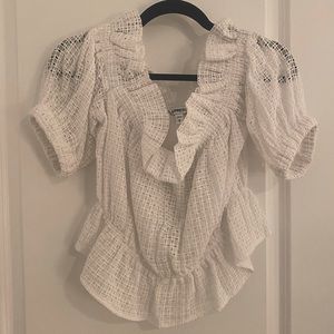 Express Womens White Off the Shoulder Blouse Size M